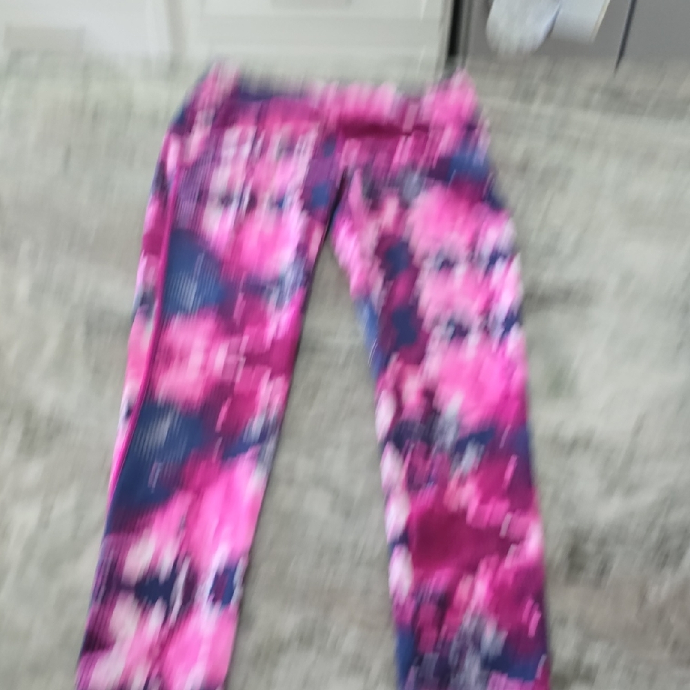 The North Face Vibrant Pink and Blue Leggings